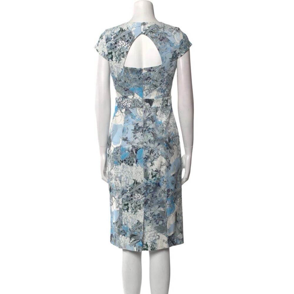 Erdem Blue Multi-Colored Floral Cap Sleeve Midi Dress UK 10/US 6 - - Picture 3 of 7